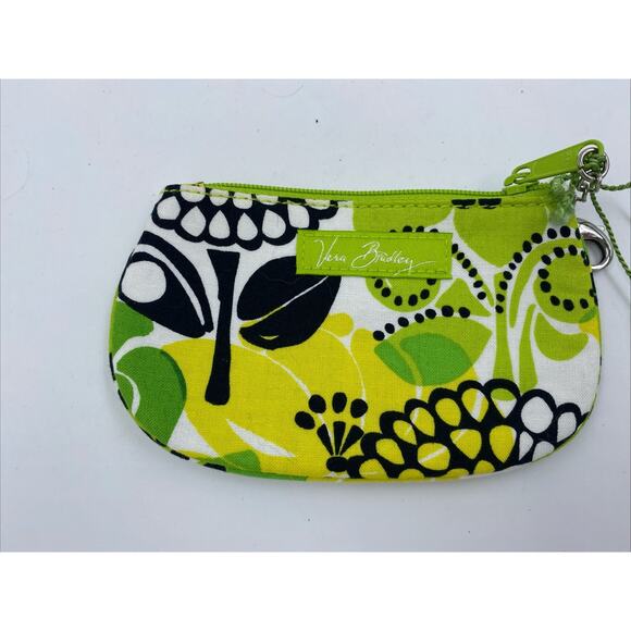 VERA BRADLEY Zip ID Case Retired “Limes Up” Wallet Coin Lanyard License Green - Picture 2 of 5